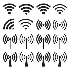 Wall Mural - wi-fi symbol set. router wireless technology. wi-fi hot spot icon. wifi icon vector. stock vector co