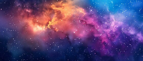 Wall Mural - vibrant cosmic watercolor vector illustration featuring bright stars, swirling galaxies, and a dream