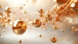 © Almahyra - Golden liquid swirls, spheres, bokeh background, beauty ad