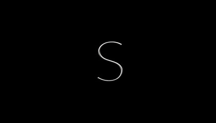 A simple and elegant letter S logo in white on a black background, designed with a minimalist and modern approach, perfect for branding, business identity, and professional corporate designs.