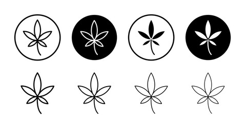 Wall Mural - Cannabis leafs icon Vector logo outline