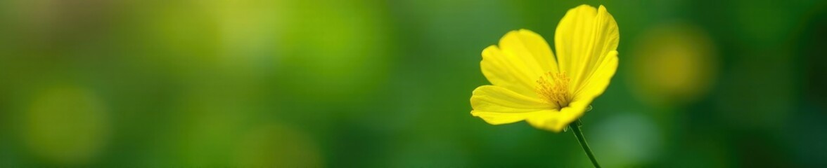 Wall Mural - Bright yellow momordica charantia flower on stem, bloom, momordica charantia