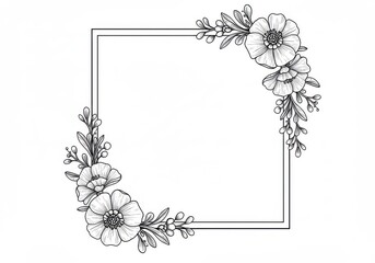 square frame design with a white background.