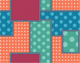 Wall Mural - polka dot patchwork pattern on background