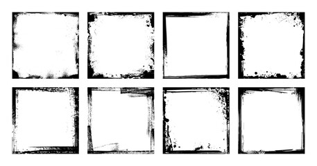 Fototapete - Paper texture overlay with grunge and worn edges for cd, vinyl album covers. Overlay stamps for album cover, square shaped frames. Old paper, vintage effect. Dirty stamps grunge. Vector graphic set
