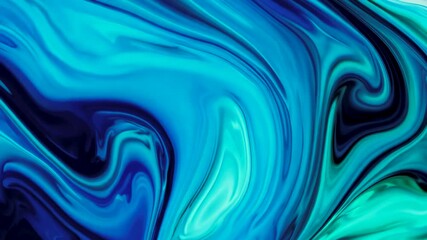 Wall Mural - vibrant abstract art in blue and green swirls