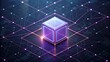© ole - Modern Digital Cube in Abstract Network of Connections and Data Visualization Background