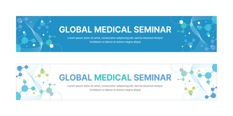 Wall Mural - a set of business banner design templates in modern, geometric, abstract pattern style for medical, 