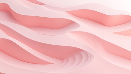 Wall Mural - Abstract Pastel Pink, 3D Geometric Background Design. Elegant, Minimalist Wave Pattern