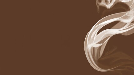 Poster - Elegant Soft Smoke Wave on a Brown Background Creating a Mysterious and Calm Atmosphere for Artistic Purposes