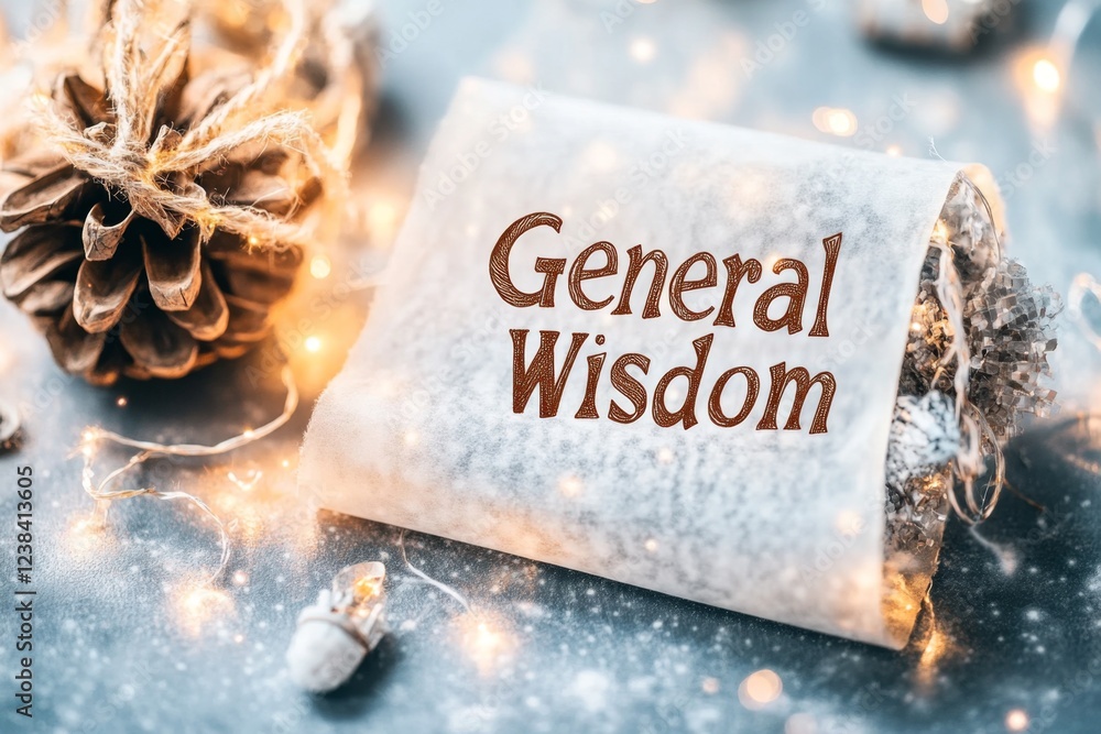 A magical scroll floating in mid-air, glowing softly, with the words ...