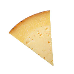 Piece of Cheese top view isolate on transparent background