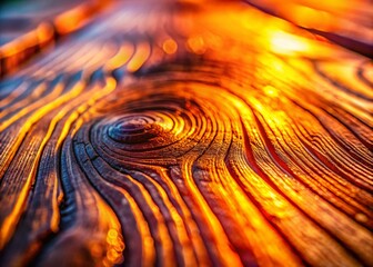 Wall Mural - Artistic Wood Texture with Bokeh Background: Abstract Close-up of Carved Wooden Surface