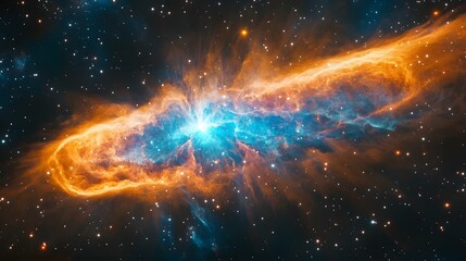 Aufkleber - Breathtaking cosmic explosion illuminating the depths of the vast ethereal universe with a mesmerizing display of fiery radiant energy and celestial splendor