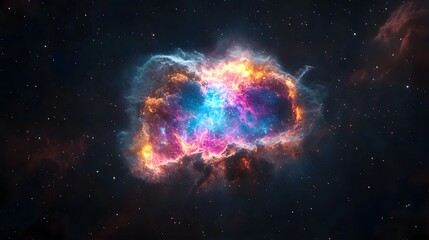 Aufkleber - Captivating Cosmic Explosion   Dramatic and Vivid Nebula Bursts with Powerful Waves of Colorful Energy and Luminous Light in the Depths of the Mysterious Universe