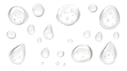 Leinwandbilder - Elegant Transparent Water Droplets on Glass Surface with Minimalist and Serene Aesthetic  Closeup Photography of Delicate Liquid Splashes and Bubbles
