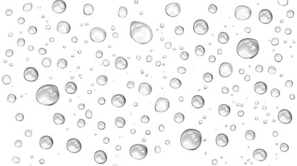 Aufkleber - Mesmerizing minimalist abstract background with transparent water droplets glistening on a glass surface creating a serene and calming effect  The droplets refract and reflect light