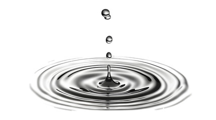 Aufkleber - Mesmerizing water droplet splash creating concentric rippling reflections on a perfectly still calm surface