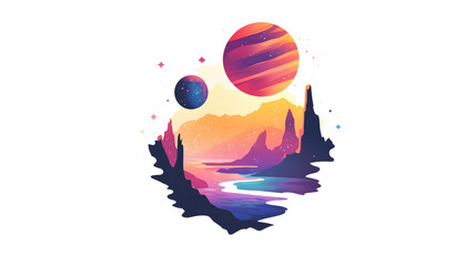 Aufkleber - Stunning Celestial Dreamscape   Vibrant Interstellar Journey Through Surreal Cosmic Landscape