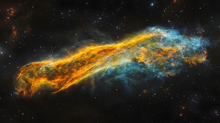 Aufkleber - Glowing Cosmic Explosion in Deep Space Filled with Vibrant Celestial Elements   Stunning Interstellar Nebula Scene with Swirling Galactic Energies and Luminous Starry Atmospheres