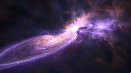 Fototapete - Mesmerizing Cosmic Swirl   Vibrant Interstellar Nebula Painting Showcasing Astral Phenomena of Glowing Plasma Radiation and Celestial Matter in a Captivating Abstract