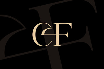 Wall Mural - CF or FC letter logo icon design. Classic style luxury initials monogram.