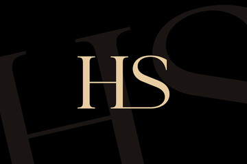 Wall Mural - hs or sh letter logo icon design. classic style luxury initials monogram.