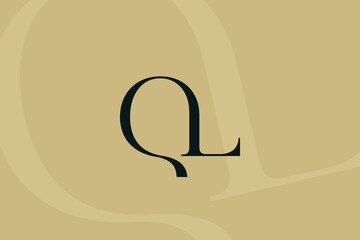 Wall Mural - ql or lq letter logo icon design. classic style luxury initials monogram.