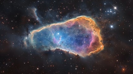 Aufkleber - Stunning cosmic explosion within the mysterious interstellar void reveals a vibrant and mesmerizing display of galactic mysteries showcasing the dynamic and captivating nature of the universe