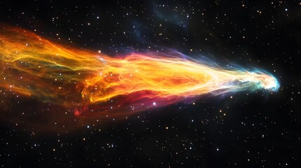 Fototapete - Stunning image depicting a dramatic cosmic explosion in a starry night sky showcasing the vibrant and glowing phenomena of the universe  Swirling clouds of energy light