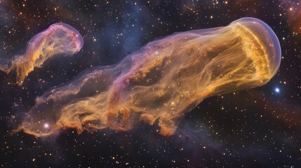 Aufkleber - Vibrant cosmic nebula explosion with swirling clouds of colorful glowing gas and dust creating a mesmerizing and captivating space landscape  Breathtaking celestial scenery in the deep dark universe