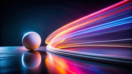 Wall Mural - Blurry Motion Ping Pong Ball, Dynamic Sports Game, Long Exposure Photography