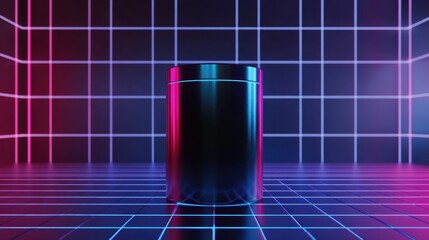 Wall Mural - 502. colorful neon podium product on cloud and colorful sky background, geometric shape for product 