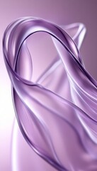 Wall Mural - abstract design of flowing lilac fabric layers, curved shape on a violet background.