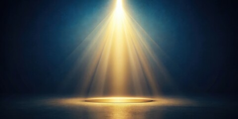 Poster - Illuminated Circular Platform in Dark Room with Spotlight