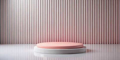 Leinwandbilder - Elegant Two-Tiered Display Platform with Subtle Pink and White Color Scheme
