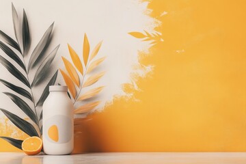 Leinwandbilder - A clean, simple graphic showing a plant-based milk carton replacing a dairy bottle, with bold, contrasting colors