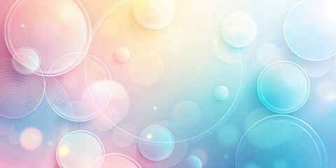 Leinwandbilder - Pastel Abstract Background with Overlapping Circles and Soft Glow