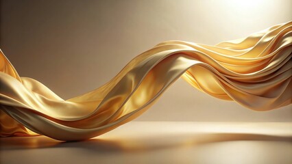 Aufkleber - Luxurious Golden Fabric Draped in Elegant Swirls and Waves
