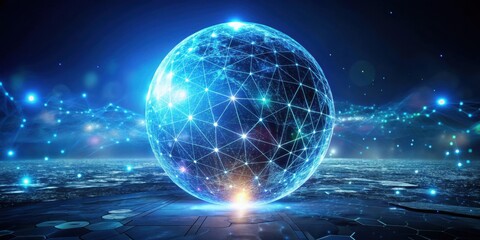 Aufkleber - Global Network Sphere A Futuristic Digital Connection Concept