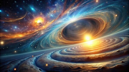Wall Mural - cosmic wonder a celestial tapestry of swirling nebulae, radiant suns, and a majestic ringed planet