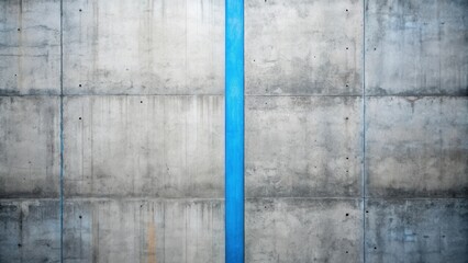 Aufkleber - Textured Concrete Panel with Vertical Blue Stripe Detail