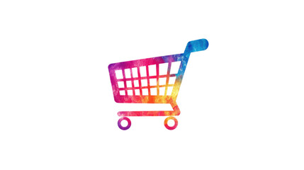 Wall Mural - Colorful shopping cart icon with transparent background representing online commerce