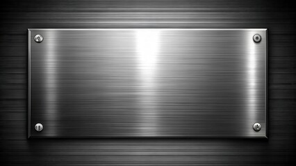 Fototapete - Brushed Metal Plate Background with Subtle Lighting and Fasteners