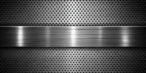 Fototapete - Abstract Brushed Metal Texture with Perforated Sheet Background