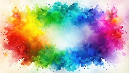Leinwandbilder - Vibrant Rainbow Watercolor Explosion A Colorful, Abstract Background Ideal for Design Projects