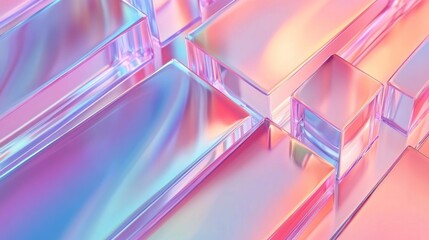 Canvas Print - Iridescent glass blocks abstract background