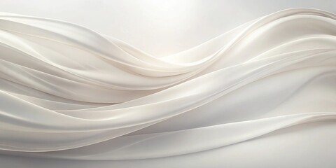 Poster - Elegant Draped Fabric, Luxurious Cream-Colored Waves, Soft and Flowing Texture, Ideal for Background or Design Element
