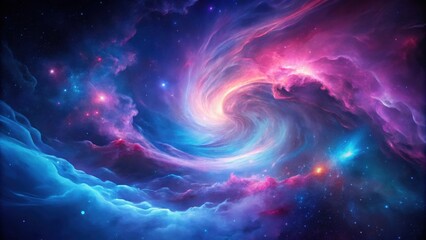 Wall Mural - cosmic swirl a vibrant nebula with swirling colors and scattered stars in a deep space scene.