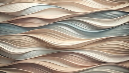 Wall Mural - Abstract Background of Elegant Wavy Lines in Pastel Tones